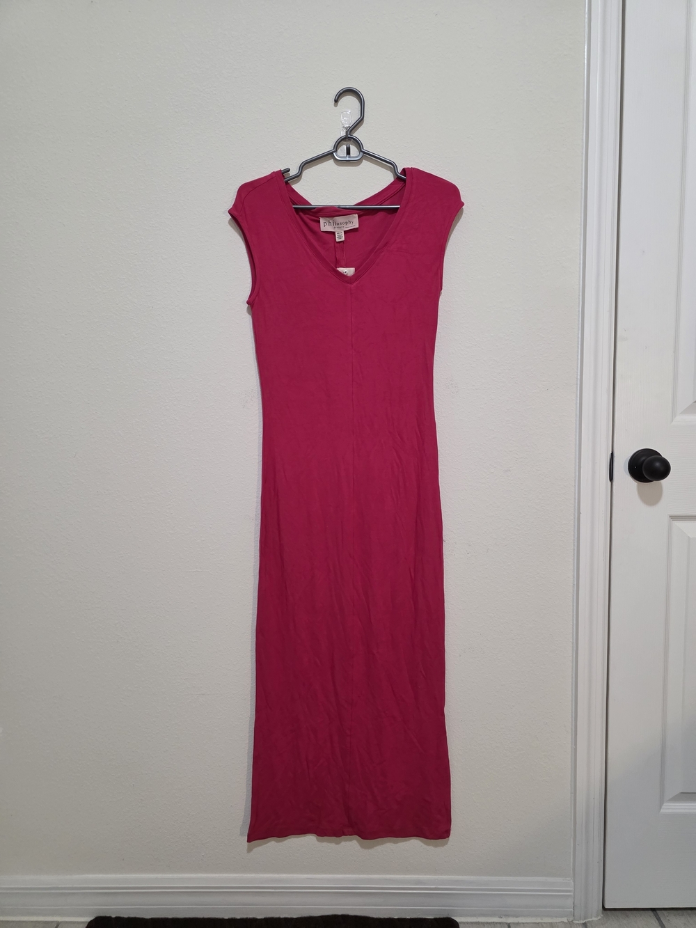 Philosophy Bright Fuchsia Cap-Sleeve Maxi Dress